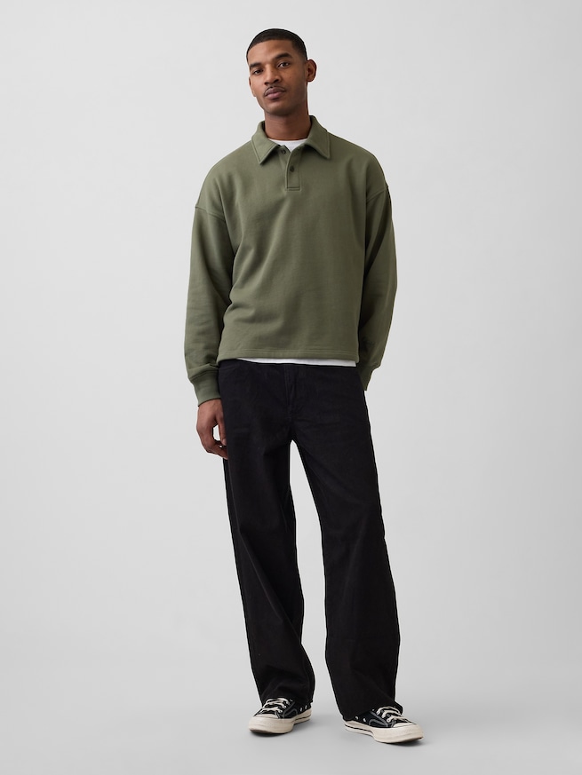 ヘビーウェイト オーバーサイズ ポロスウェットシャツ-1