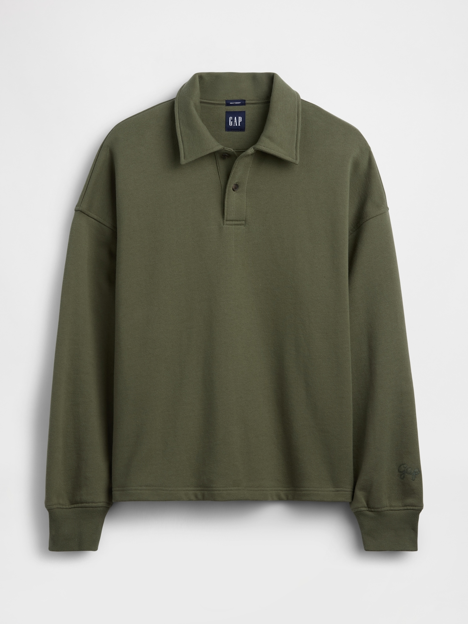 ヘビーウェイト オーバーサイズ ポロスウェットシャツ-4