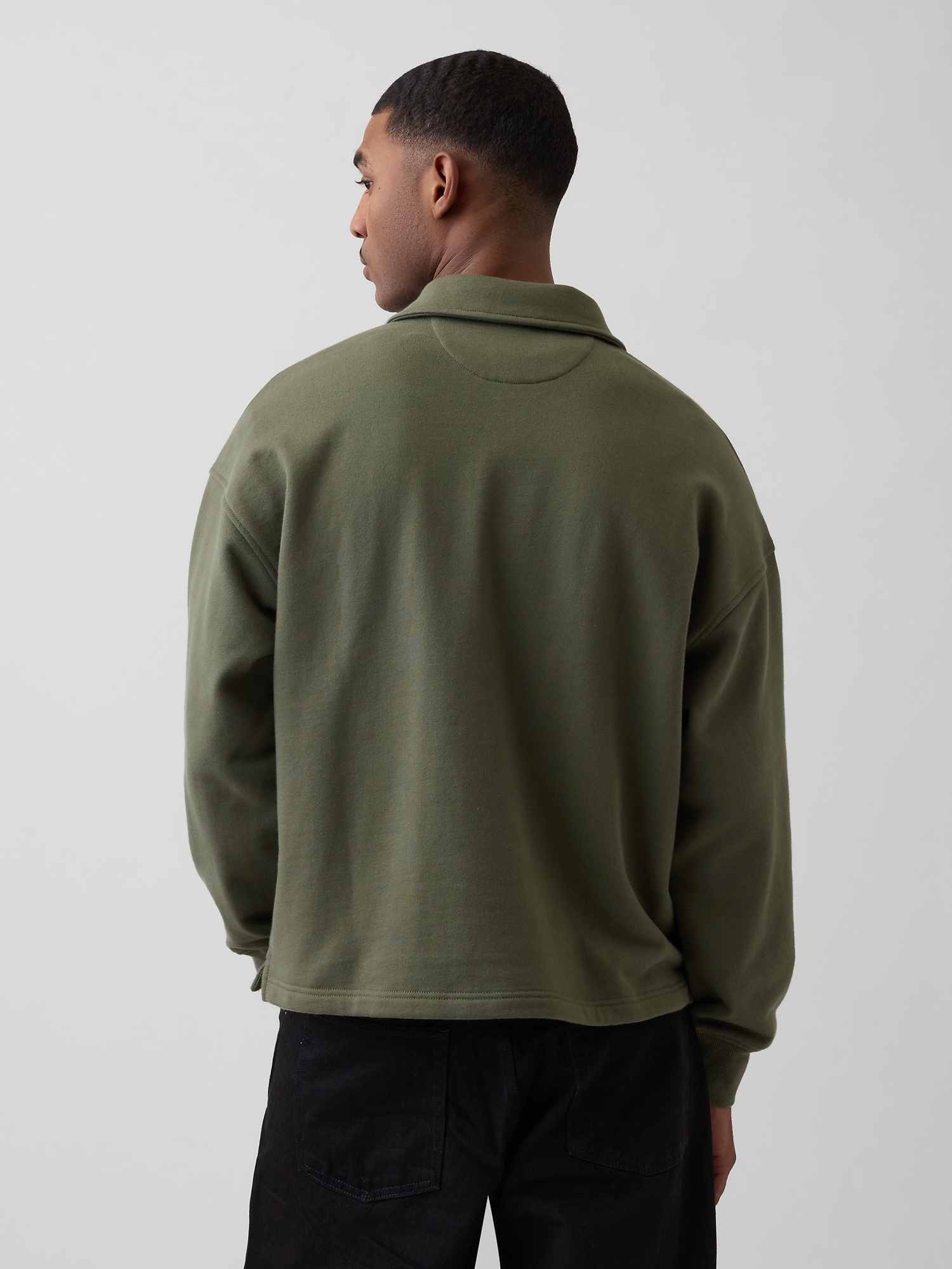 ヘビーウェイト オーバーサイズ ポロスウェットシャツ-2