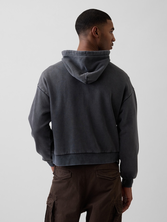 ヴィンテージソフト オーバーサイズ GAPロゴ ジップアップパーカー-2