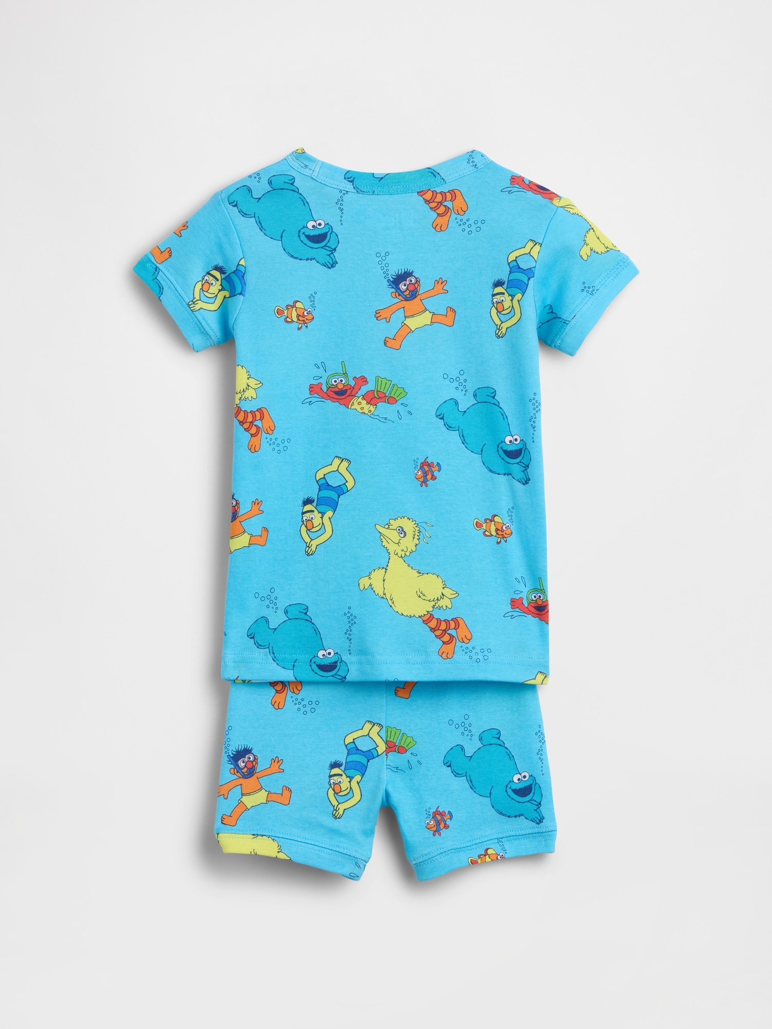Pyjama court en coton biologique brossé Sesame Street pour Bébé et Tout-petit