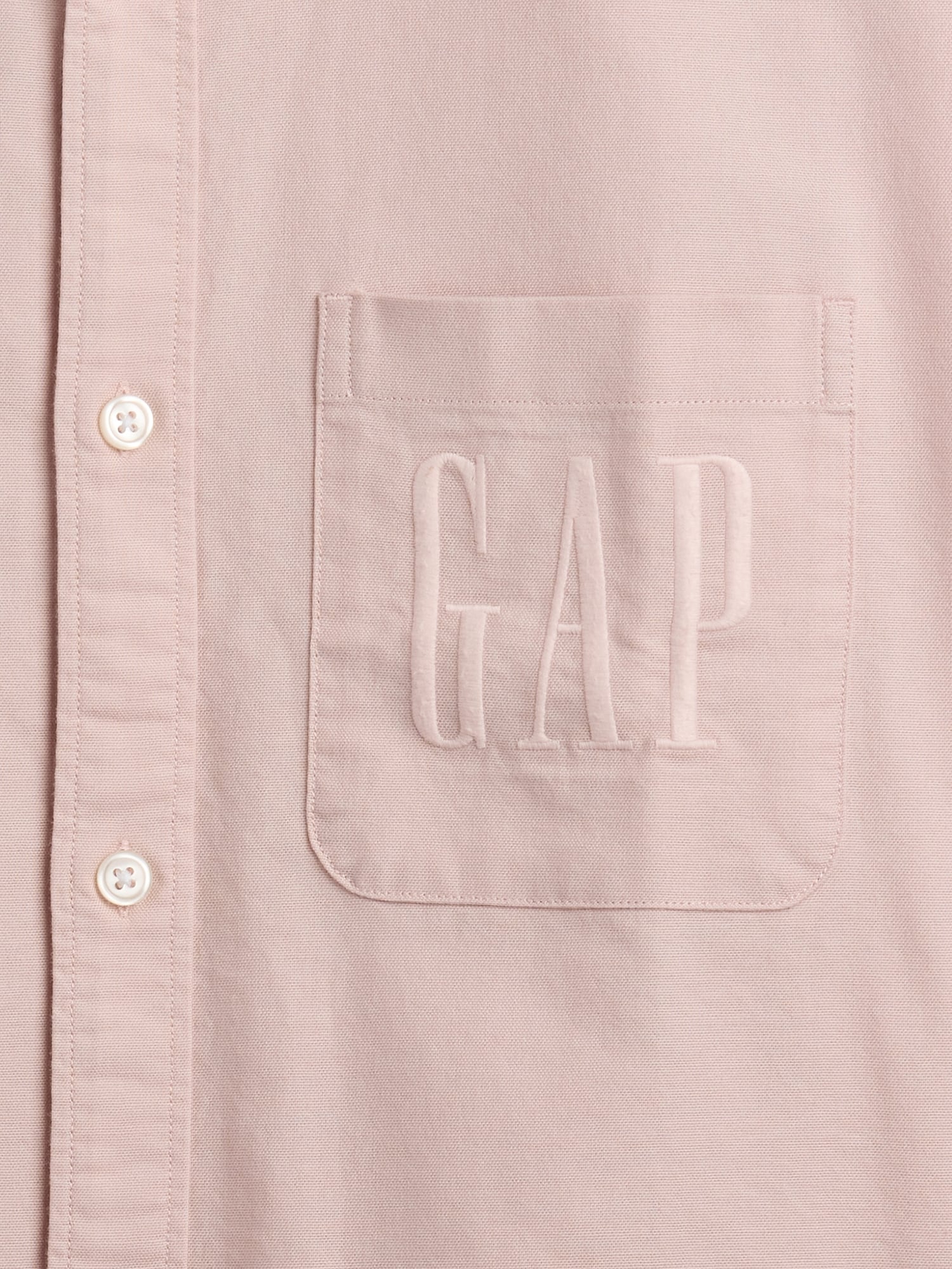 リラックスフィット クロップド ストレートヘム GAPロゴ オックスフォードシャツ-3