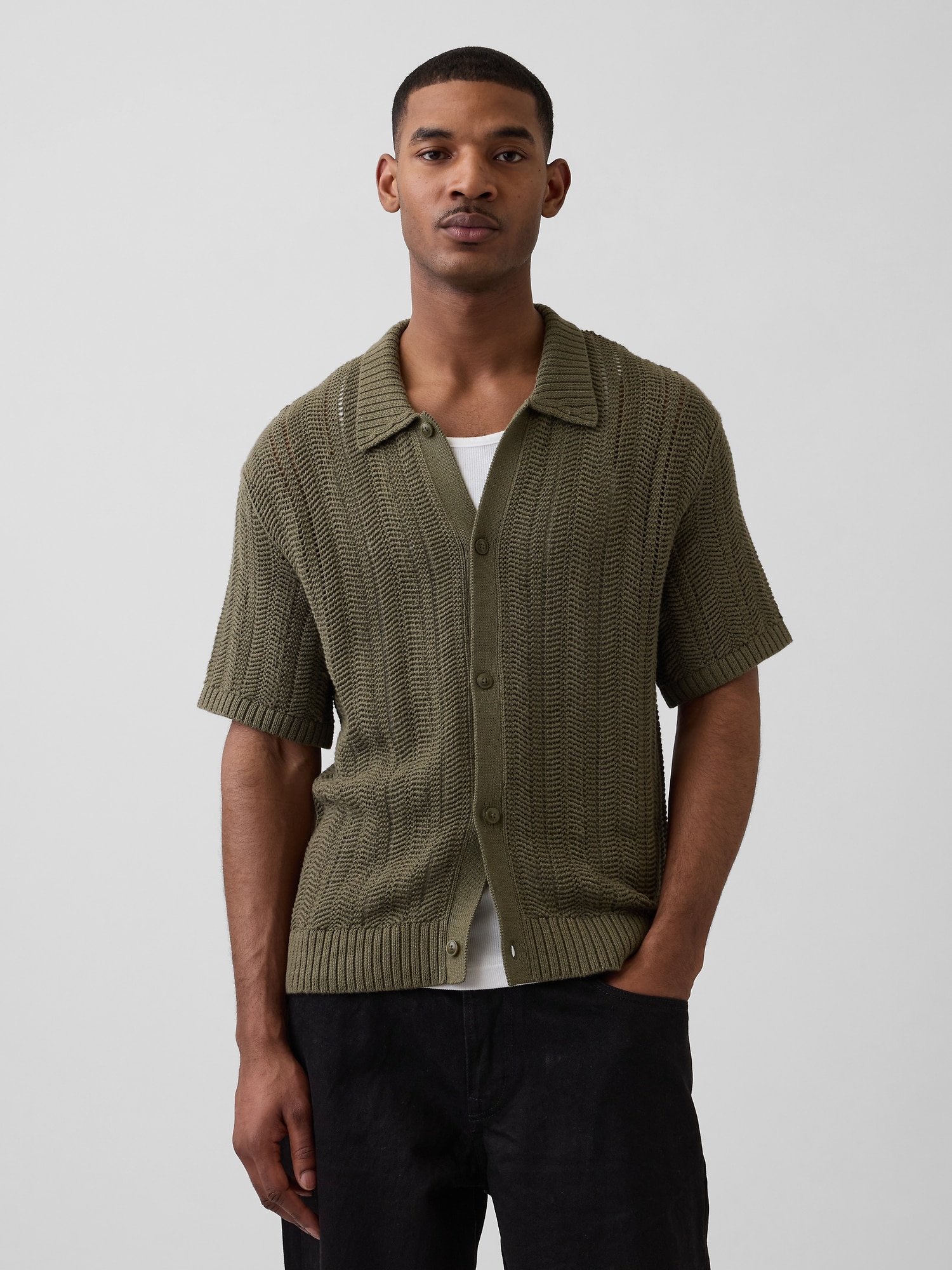 CHANDAIL EN TRICOT CROCHETÉ À CHEVRONS