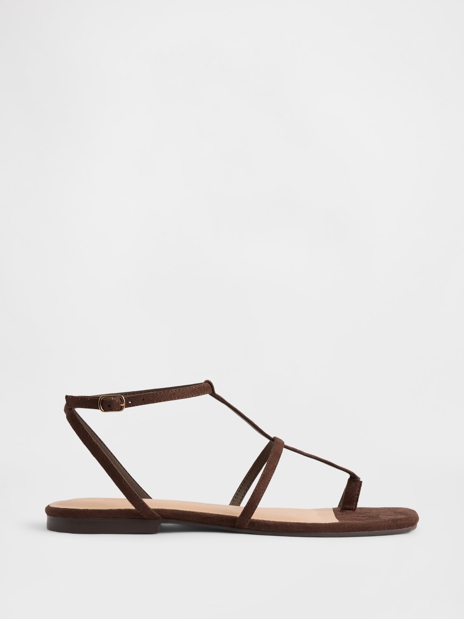 Vegan Suede T-Strap Sandals