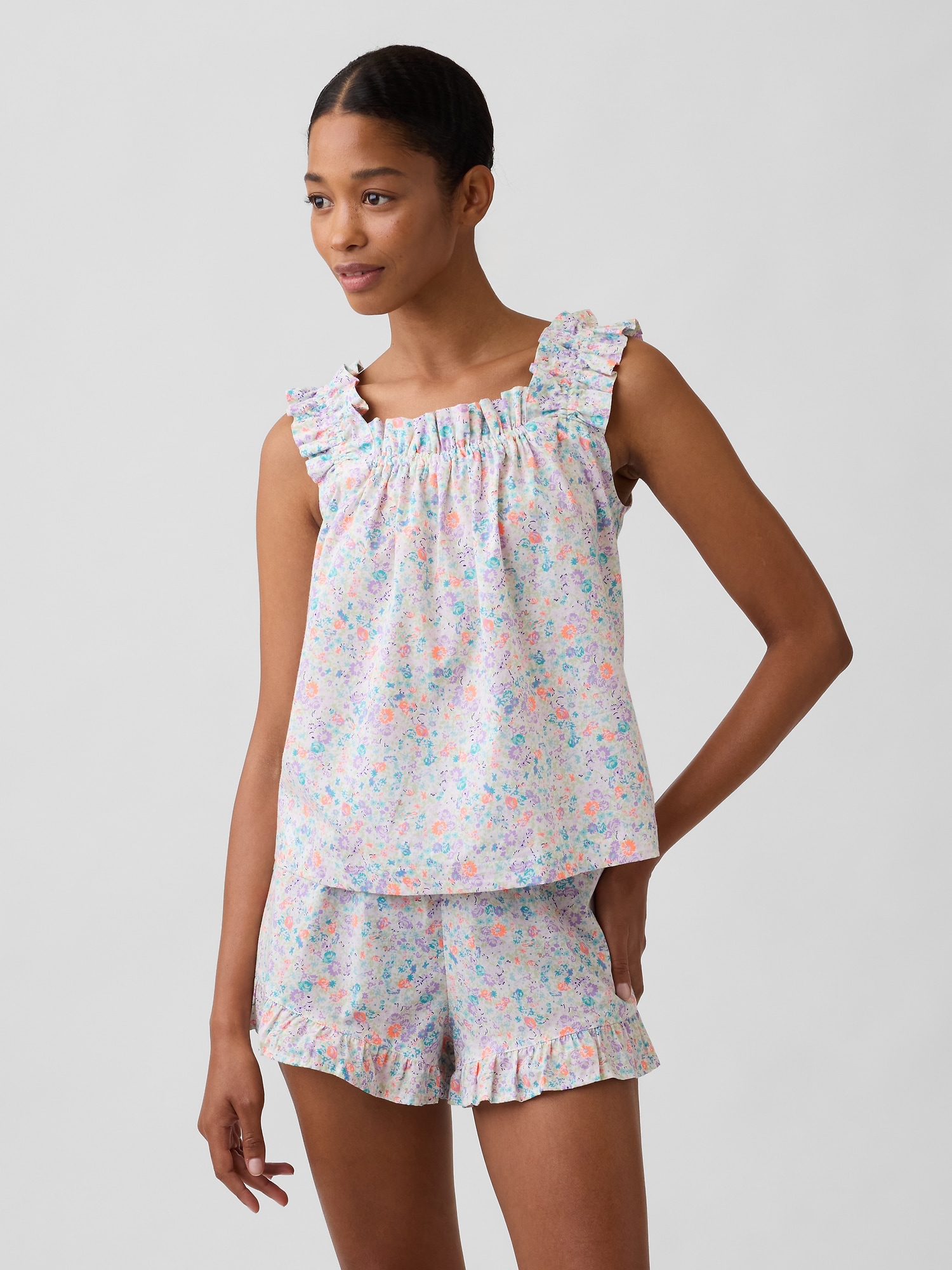 ラッフルフリル ポプリン パジャマトップス-0