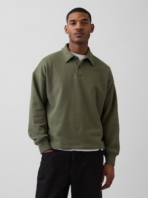 ヘビーウェイト オーバーサイズ ポロスウェットシャツ