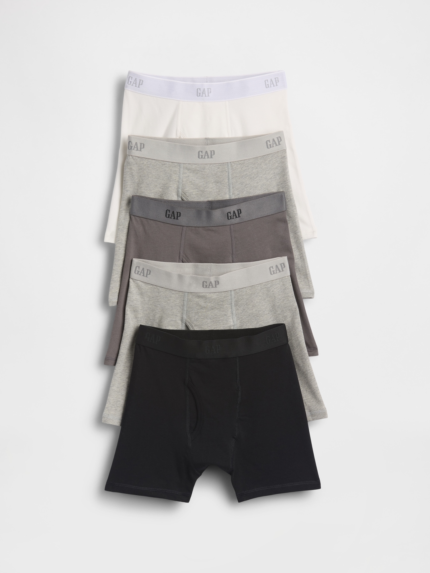 Kids Organic Stretch Cotton Logo Boxer Briefs (5-Pack)