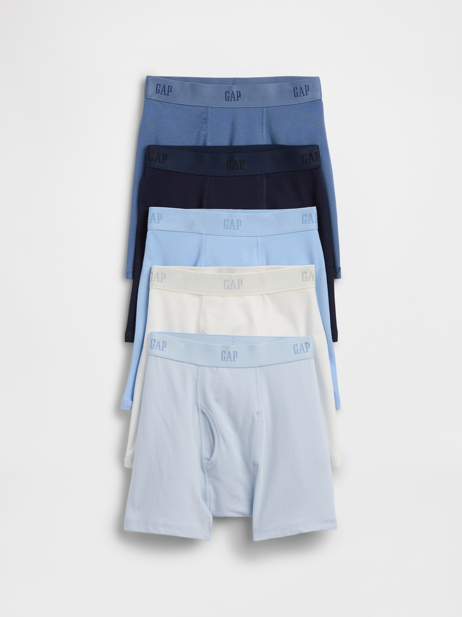 Kids Organic Stretch Cotton Logo Boxer Briefs (5-Pack)