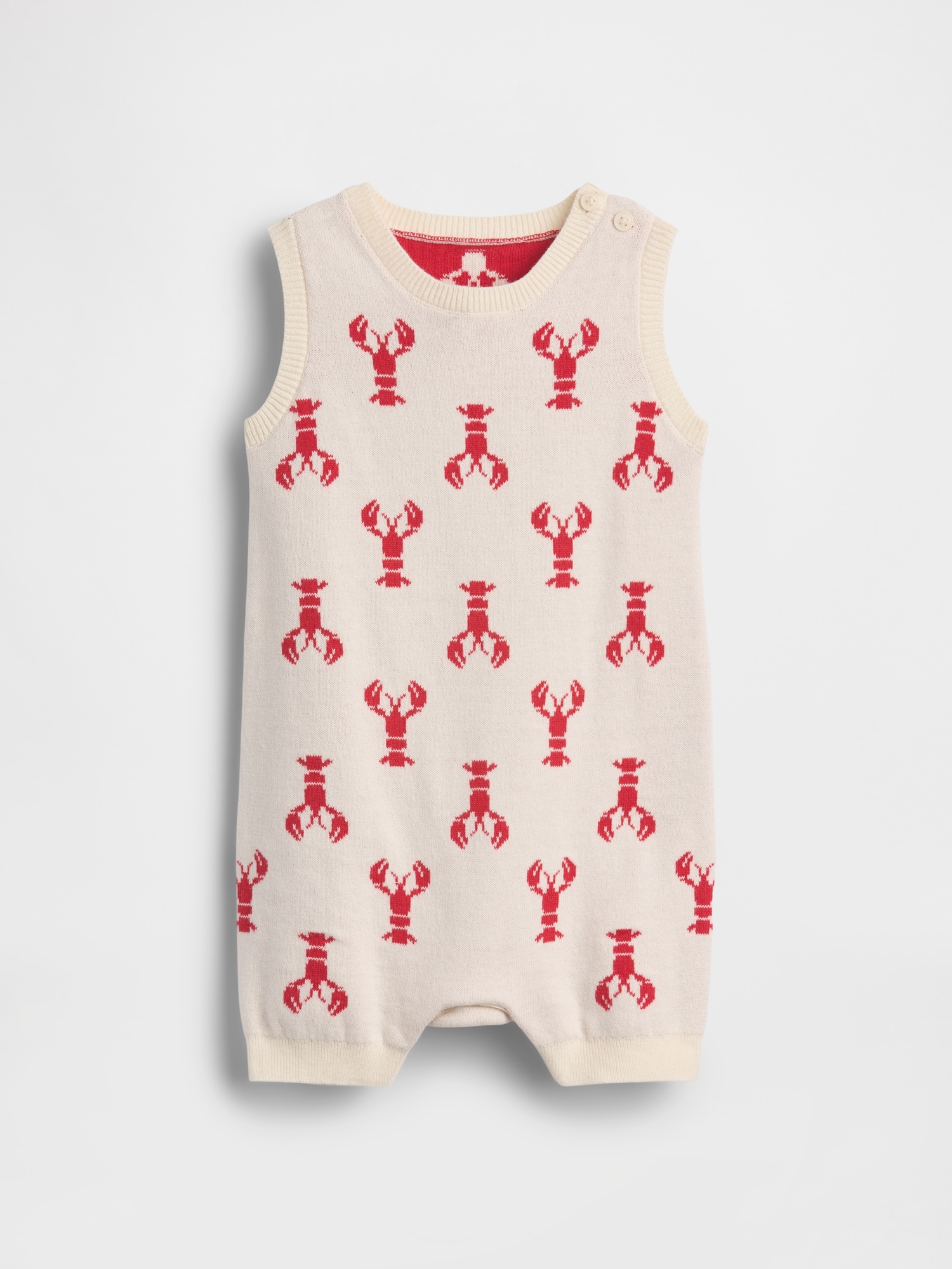 UNE-PIÈCE COURT EN TRICOT À MOTIF DE HOMARD POUR BÉBÉ