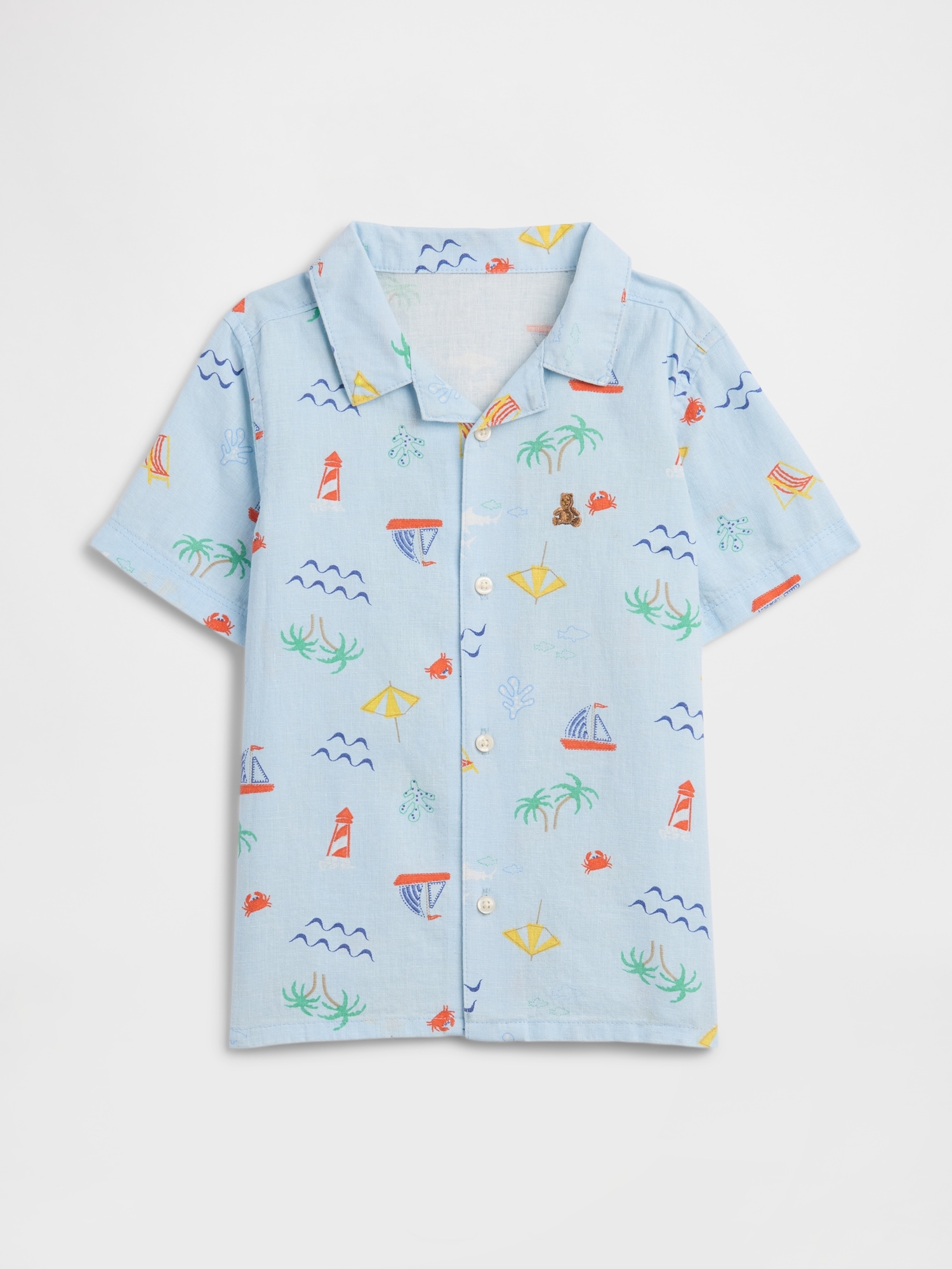 babyGap Brannan Bear Linen-Blend Vacay Shirt