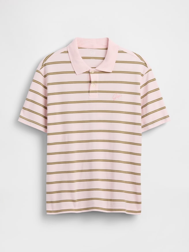 リラックスフィット ピケ クロップド ポロシャツ-4