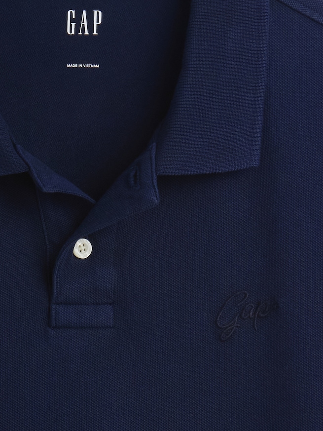 リラックスフィット ピケ クロップド ポロシャツ-3