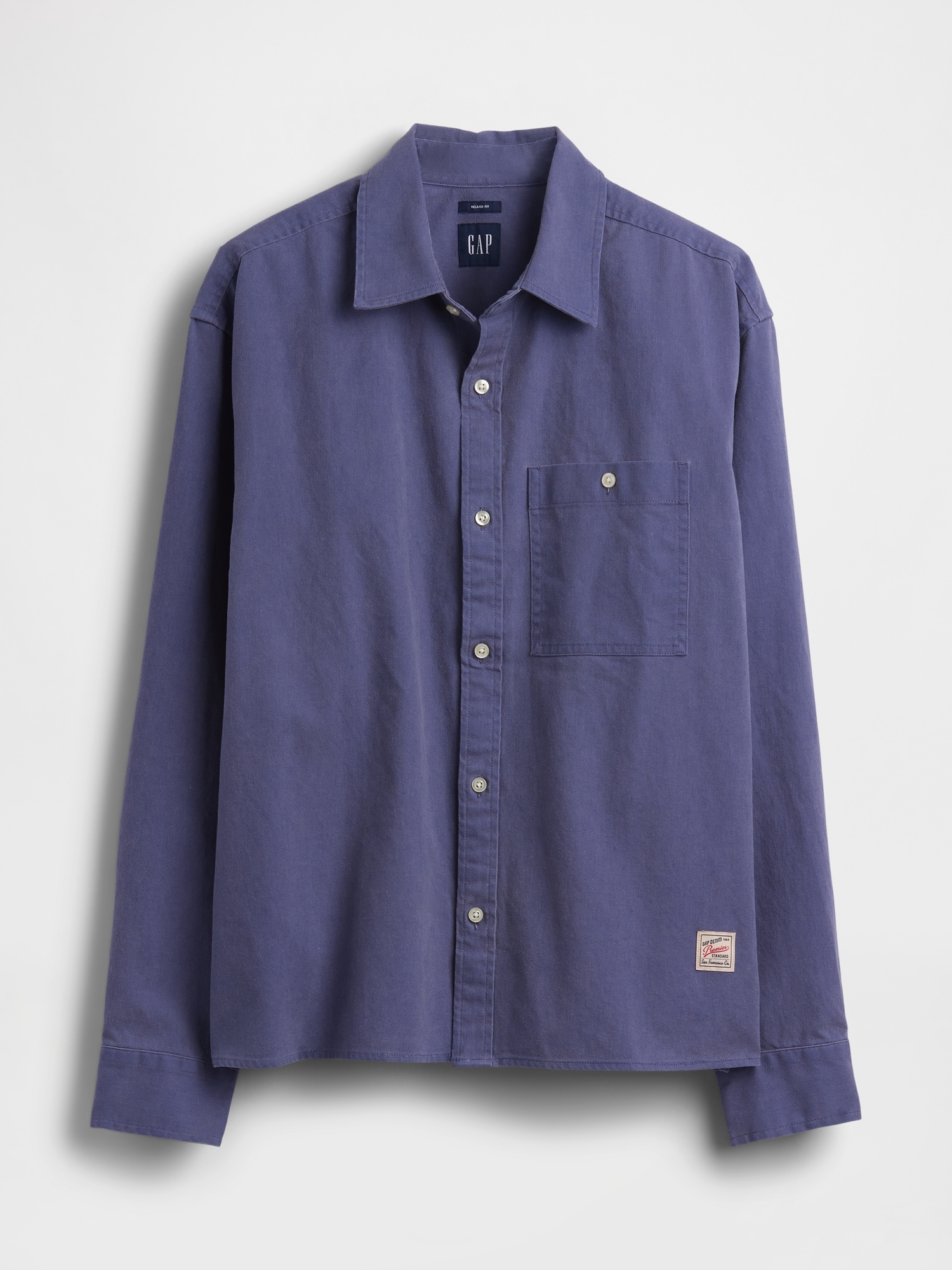 リラックス ストレートヘム キャンバス ユーティリティシャツ-4