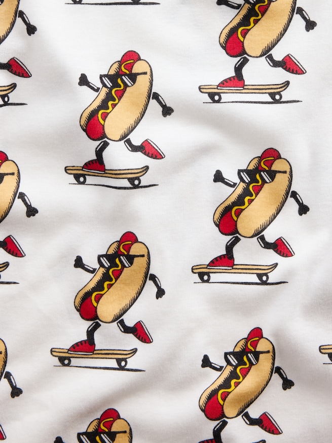 オーガニック ブラッシュドコットン ホットドッグ ショートパンツパジャマセット (キッズ)-2