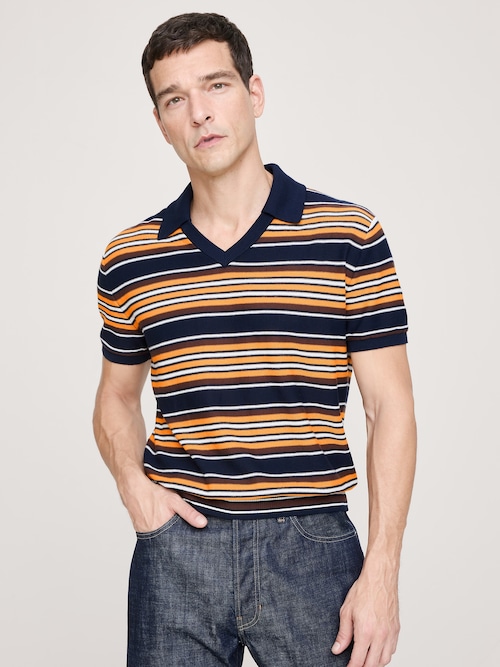 コットン ニットポロ