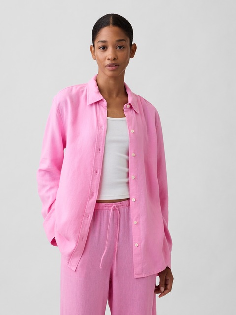 Linen-Blend Easy Shirt