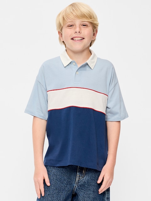 Oversized Short-Sleeve Polo Shirt for Boys