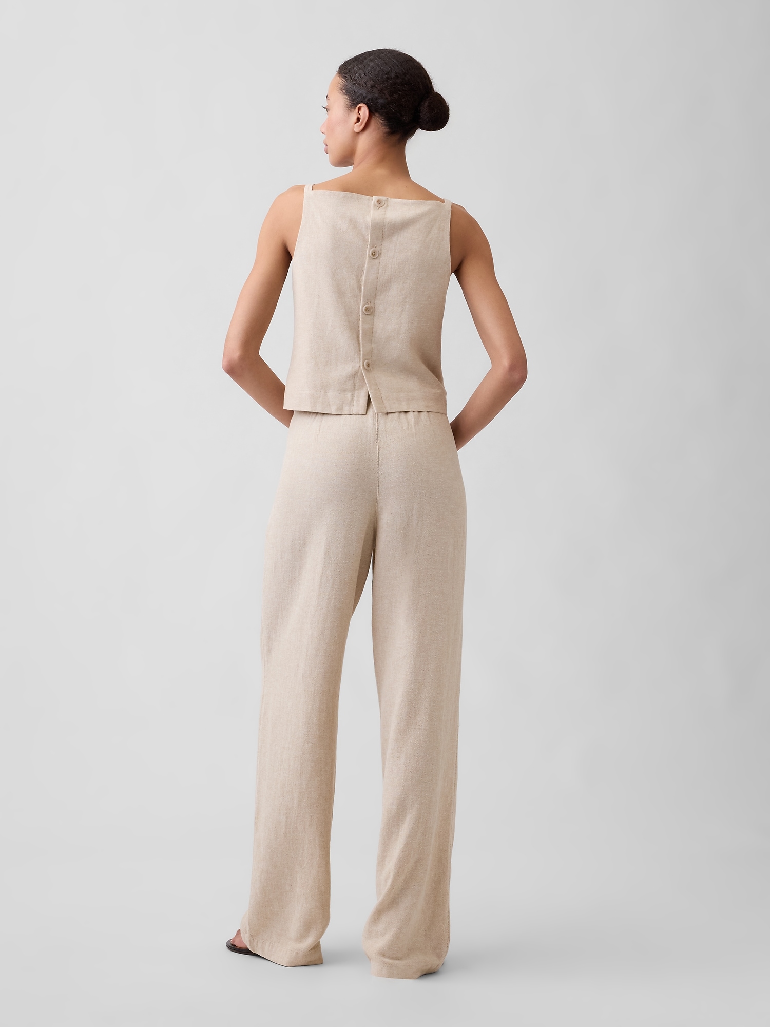 リラックスフィット リネンブレンド ワイドパンツ-1