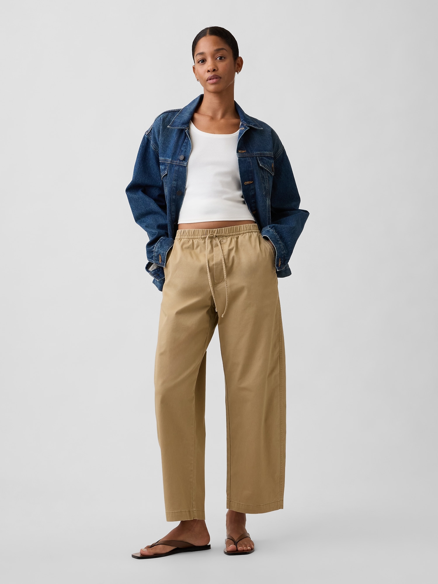 Mid Rise Easy Barrel Khakis