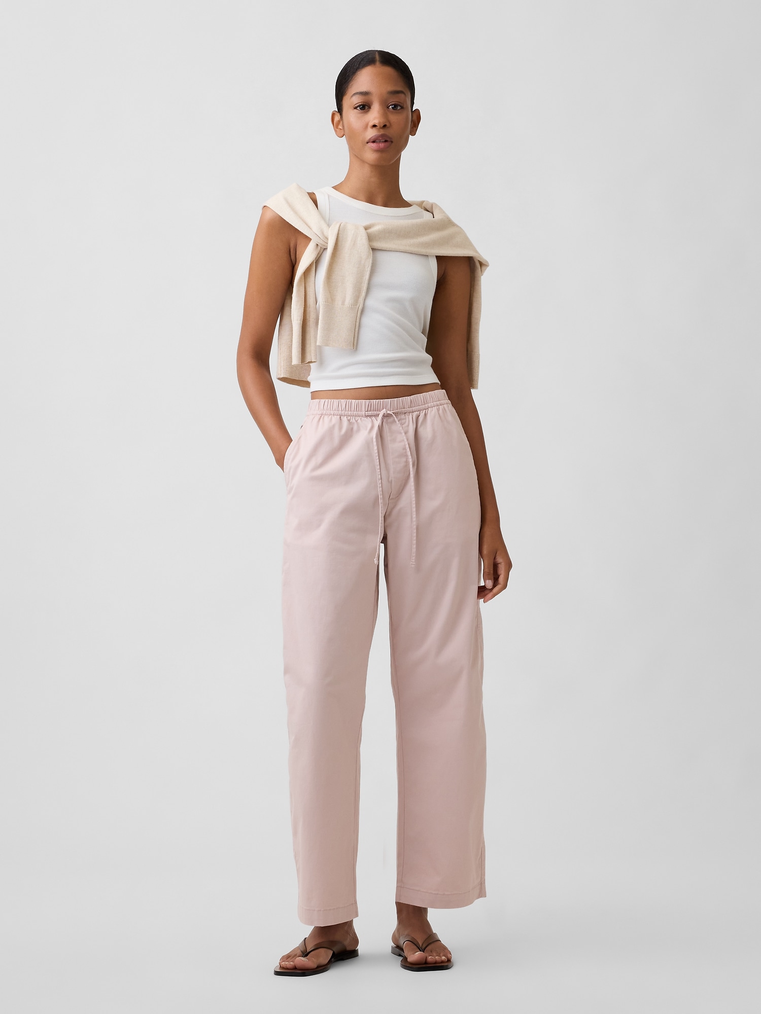 Mid Rise Easy Barrel Khakis