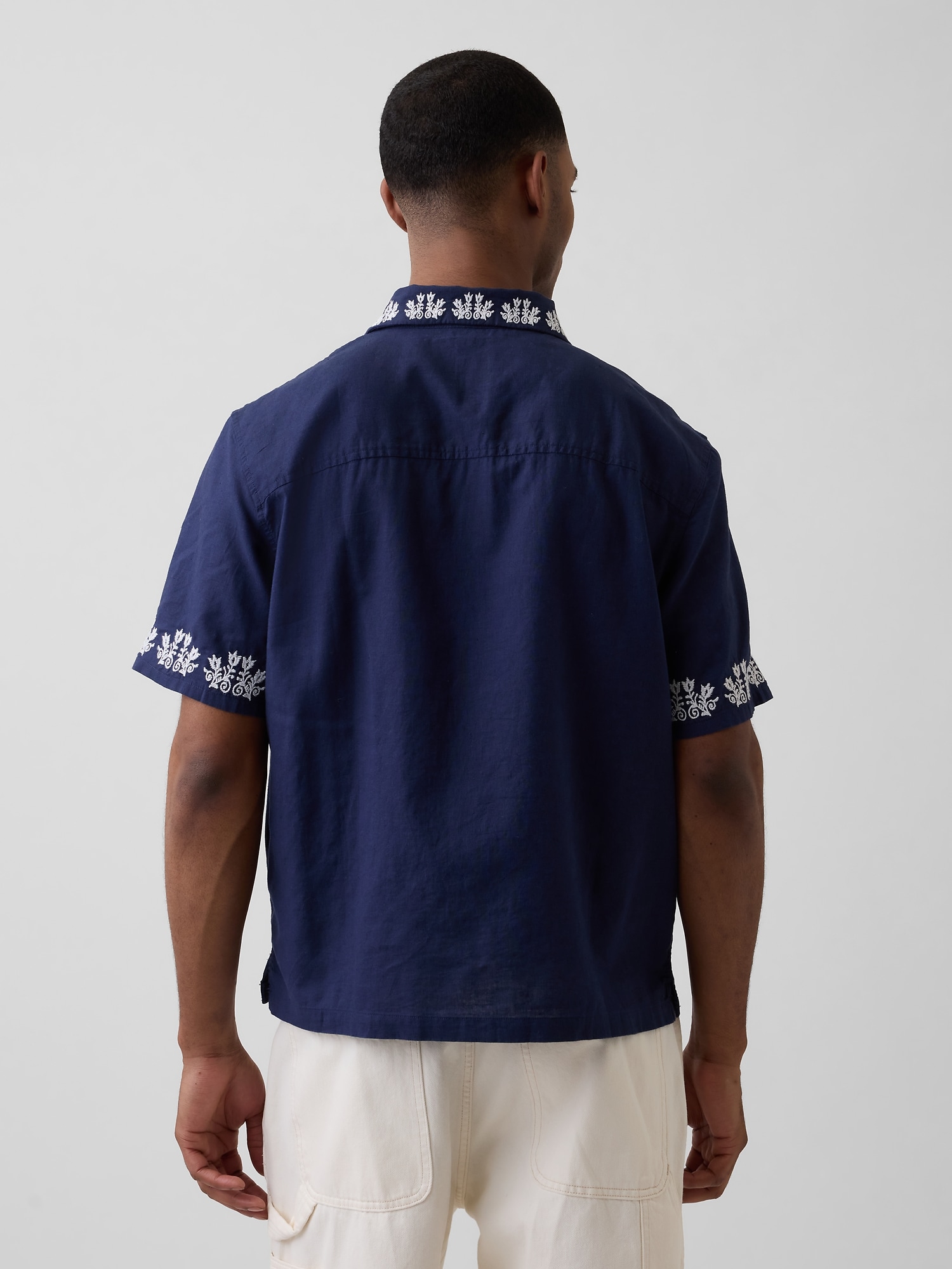 コットンリネン リラックスフィット ストレートヘムシャツ-2