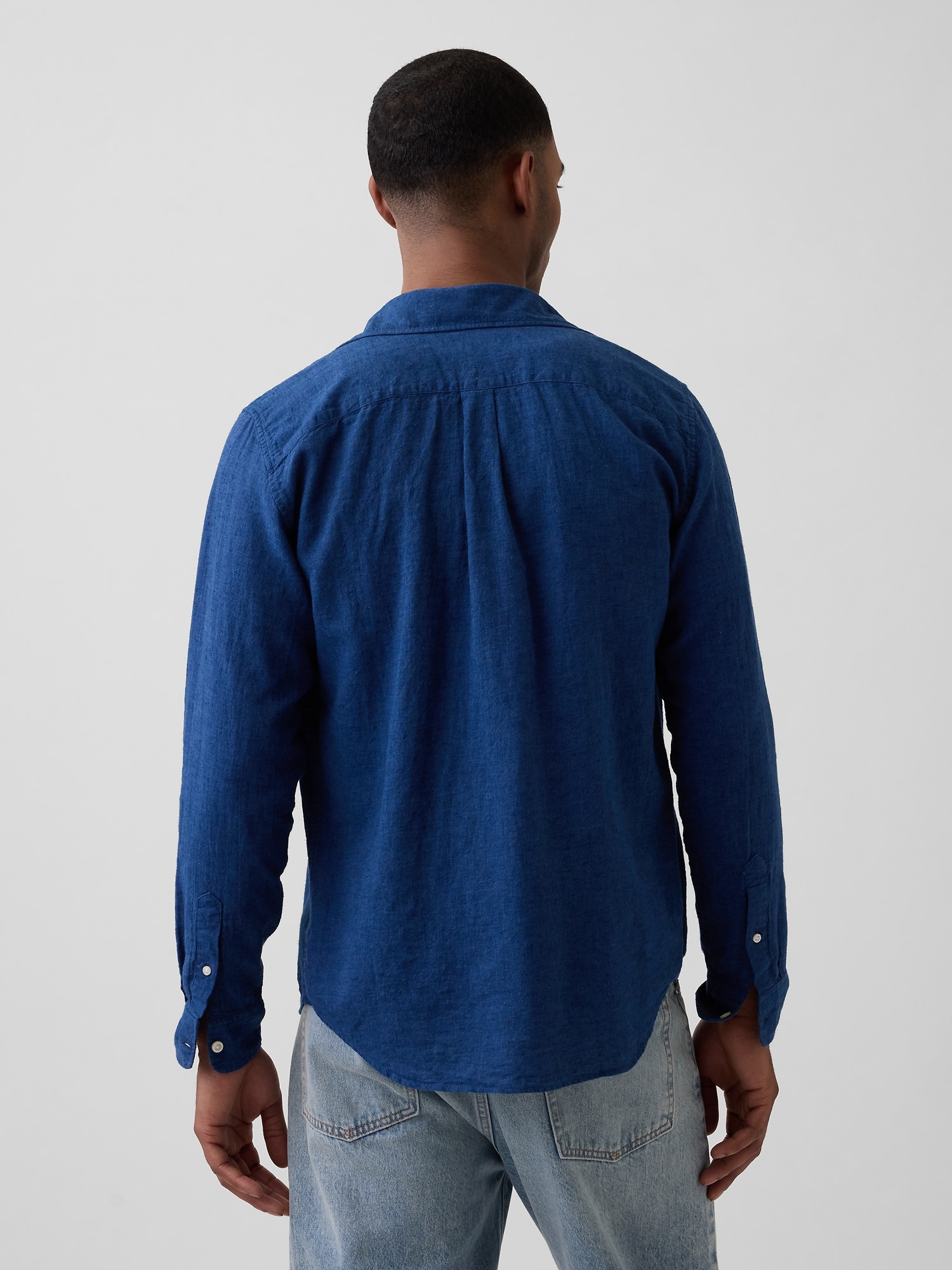 スタンダードフィット リネンブレンドシャツ-2