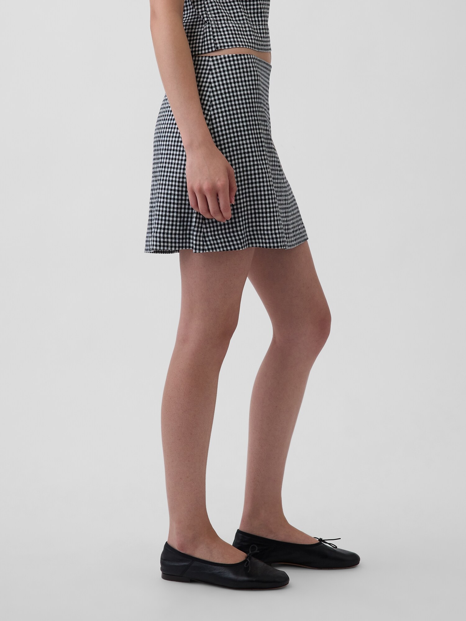 リネンブレンド ミニスカート・スコート-2