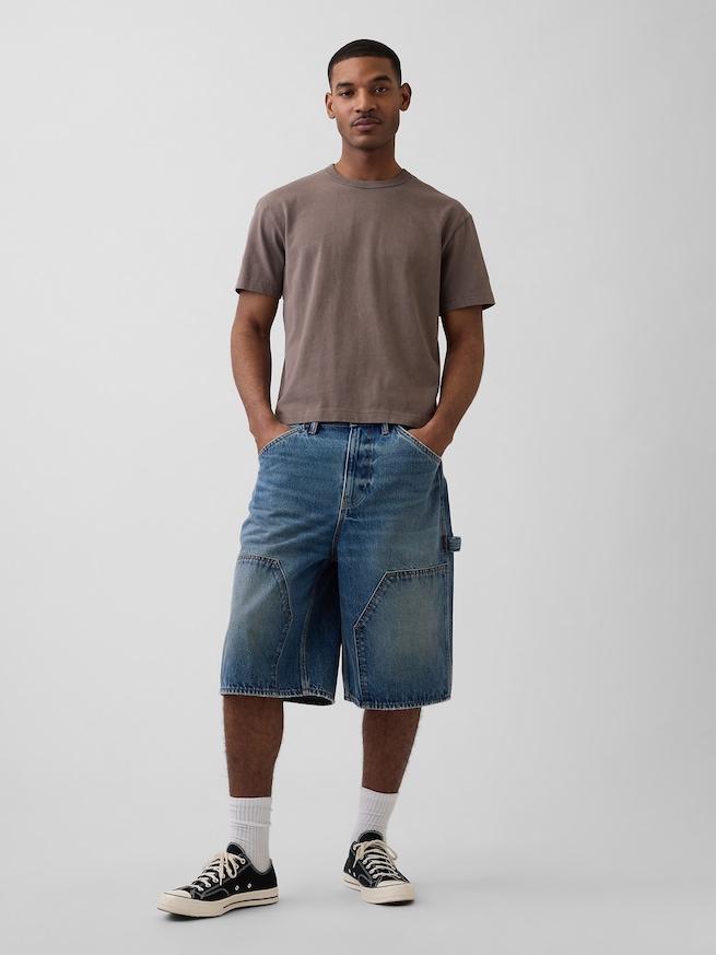 スーパーバギー デニムカーペンター ショートパンツ-0