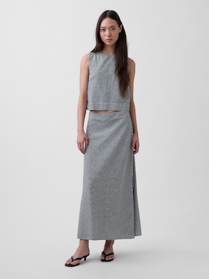 リネンブレンド マキシ スリップスカート