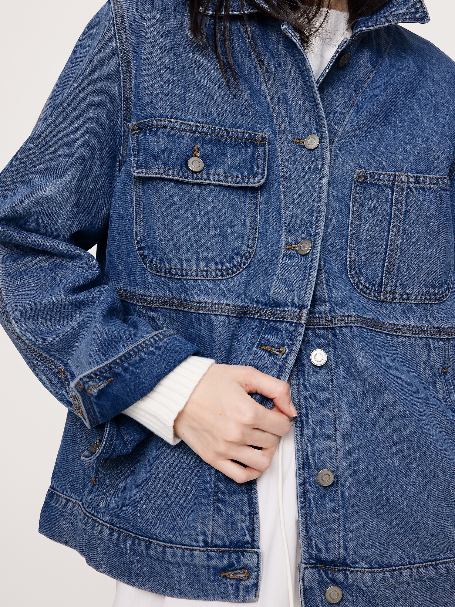 Lightweight Denim Utility Jacket