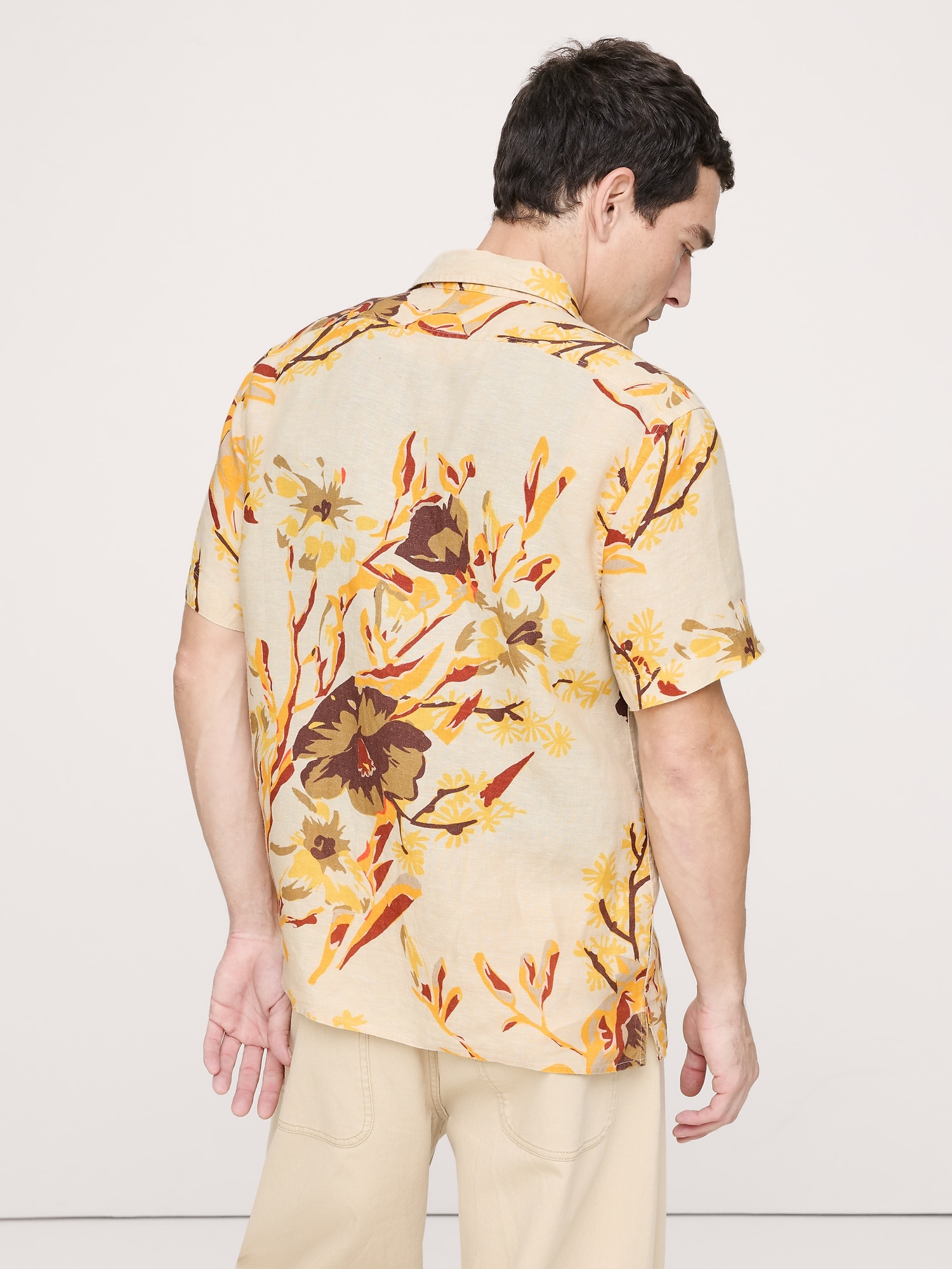 スタンダードフィット リネン リゾートシャツ-1