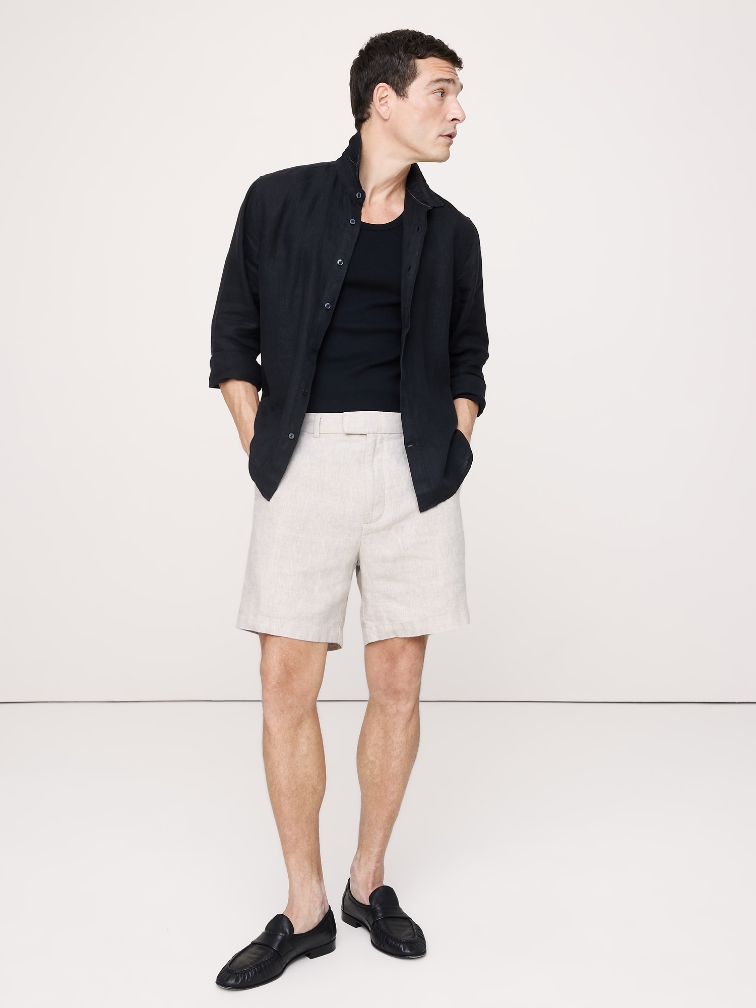 SHORT EN LIN DE 18 CM