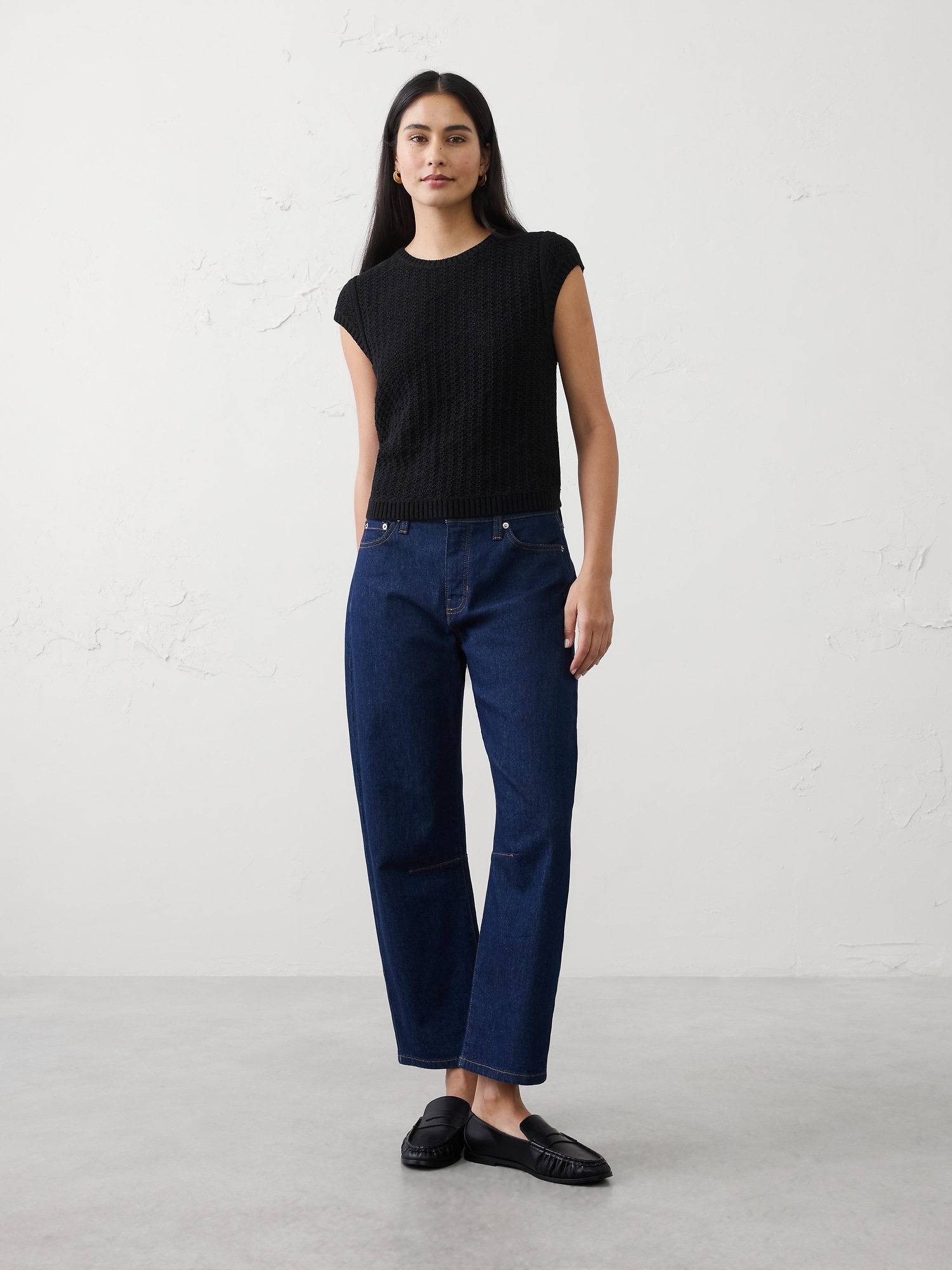 Cotton-Blend Textured Sweater