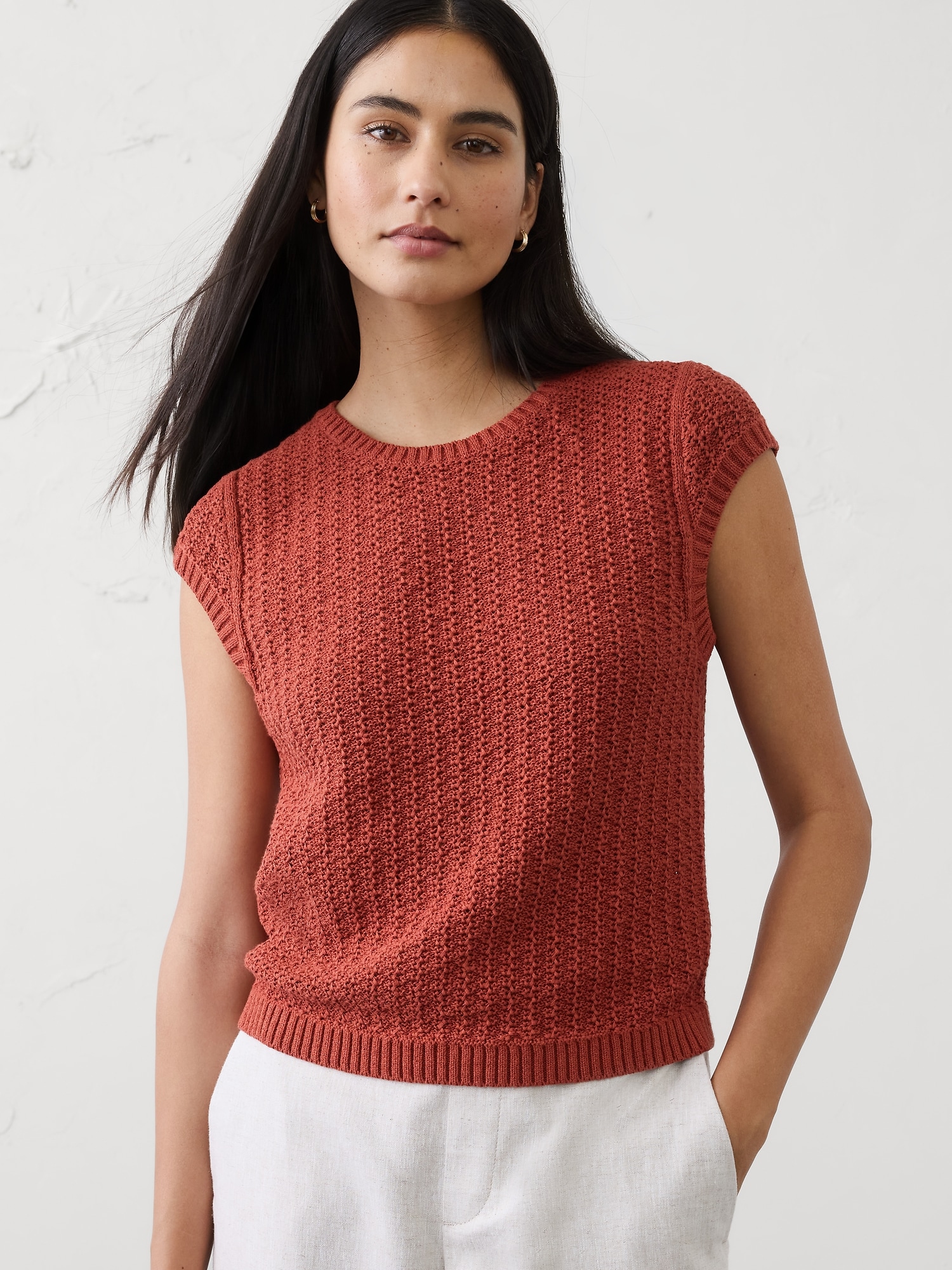 Cotton-Blend Textured Sweater