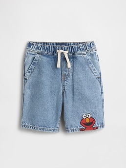 babyGap Sesame Street Pull-On Loose Denim Shorts | Gap Factory