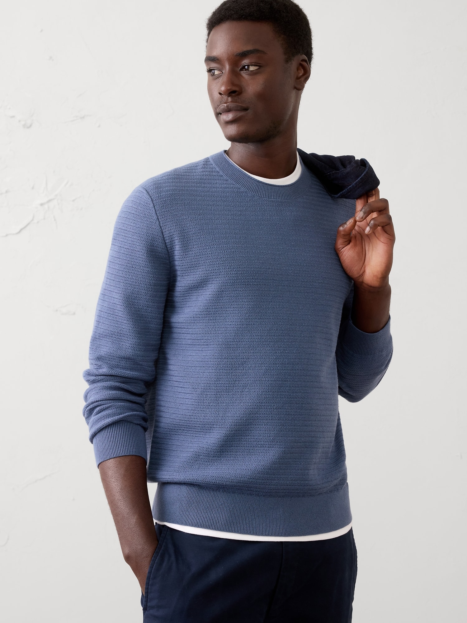 Textured Crew-Neck Sweater