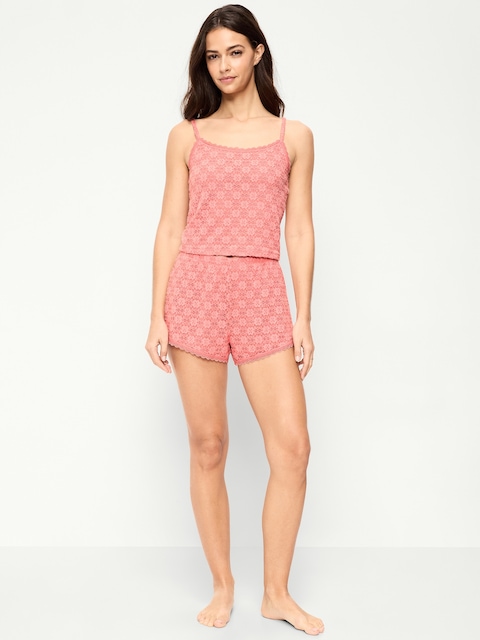 Jaquard Lace Sleep Short Set