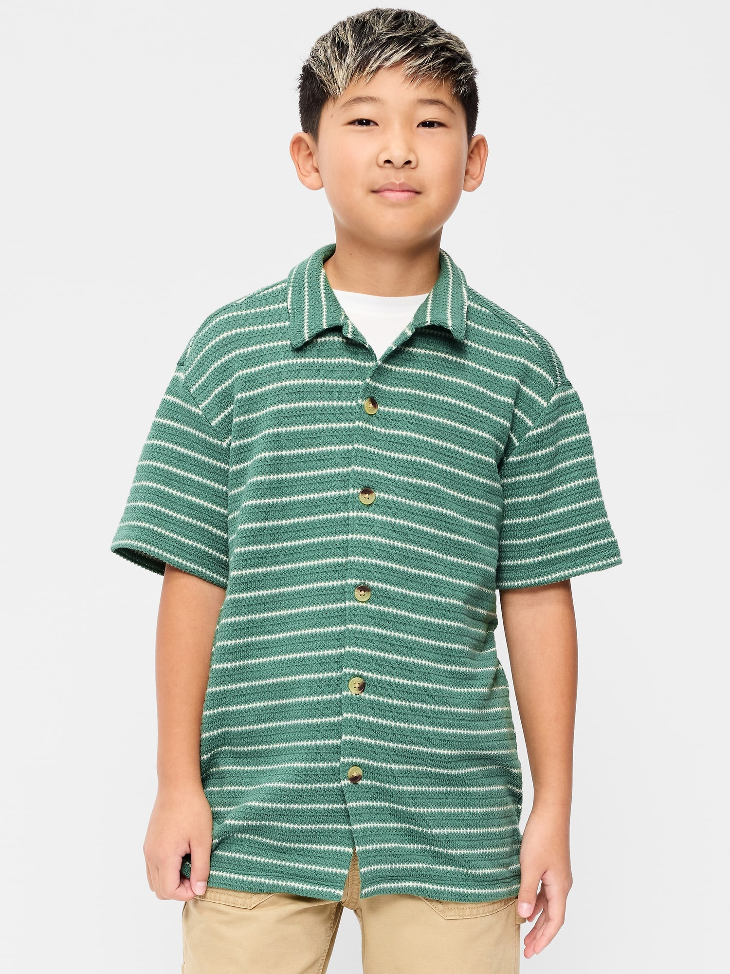 CHEMISE SURDIMENSIONNÉE À MANCHES COURTES EN TRICOT POUR GARÇON