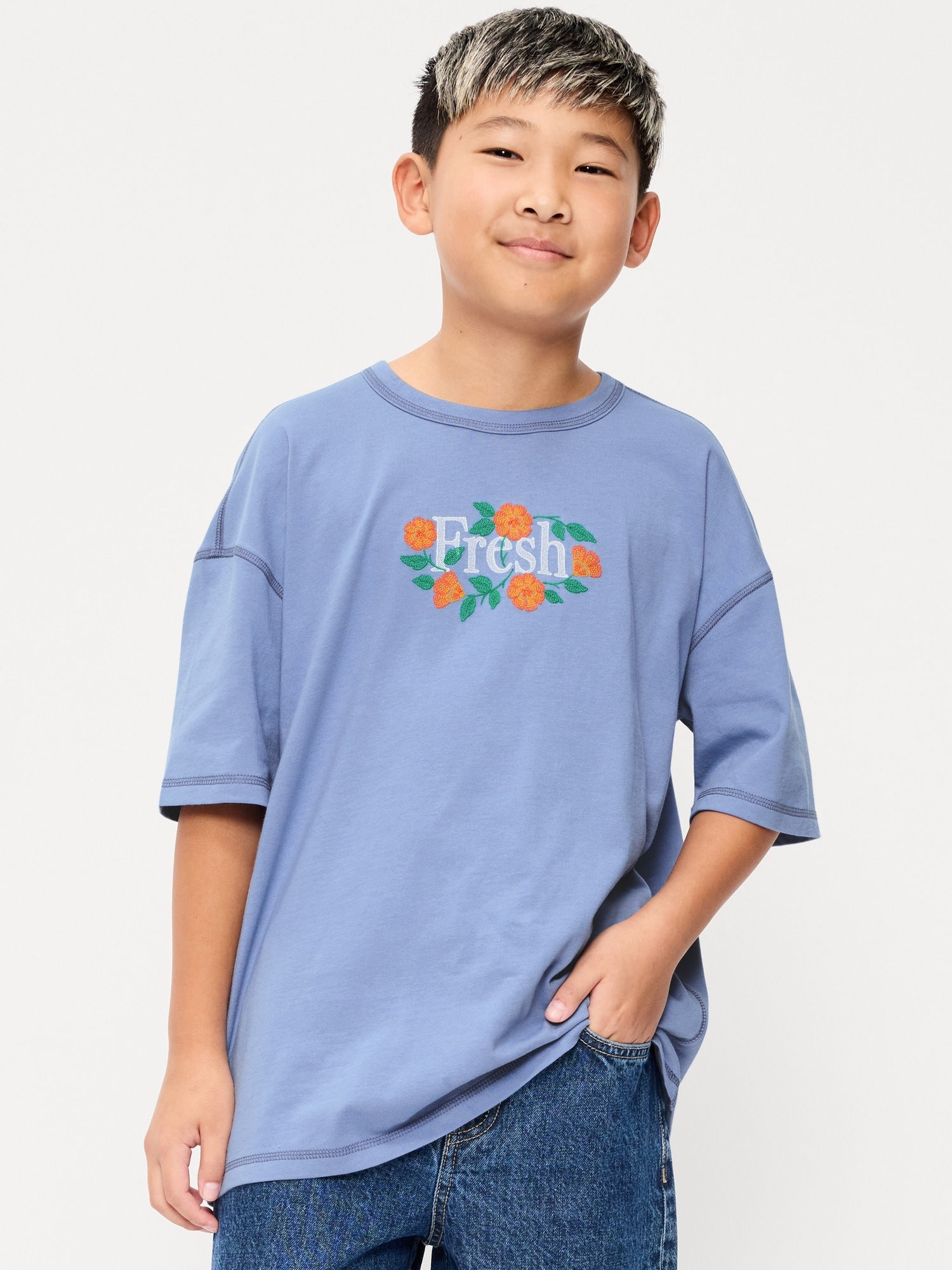 Oversized Short-Sleeve Graphic T-Shirt for Boys