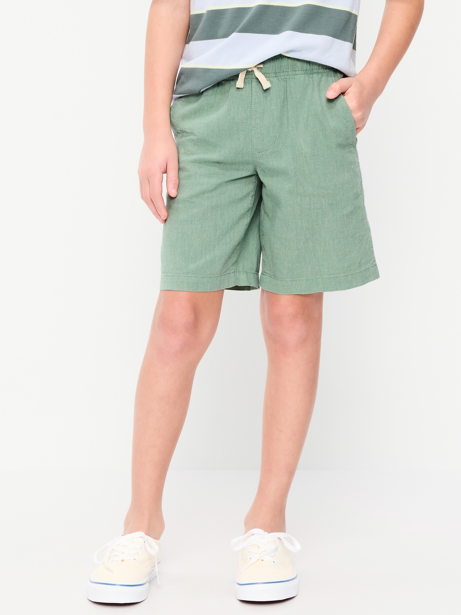 BERMUDA NAUTIQUE EN MÉLANGE DE LIN POUR GARÇON