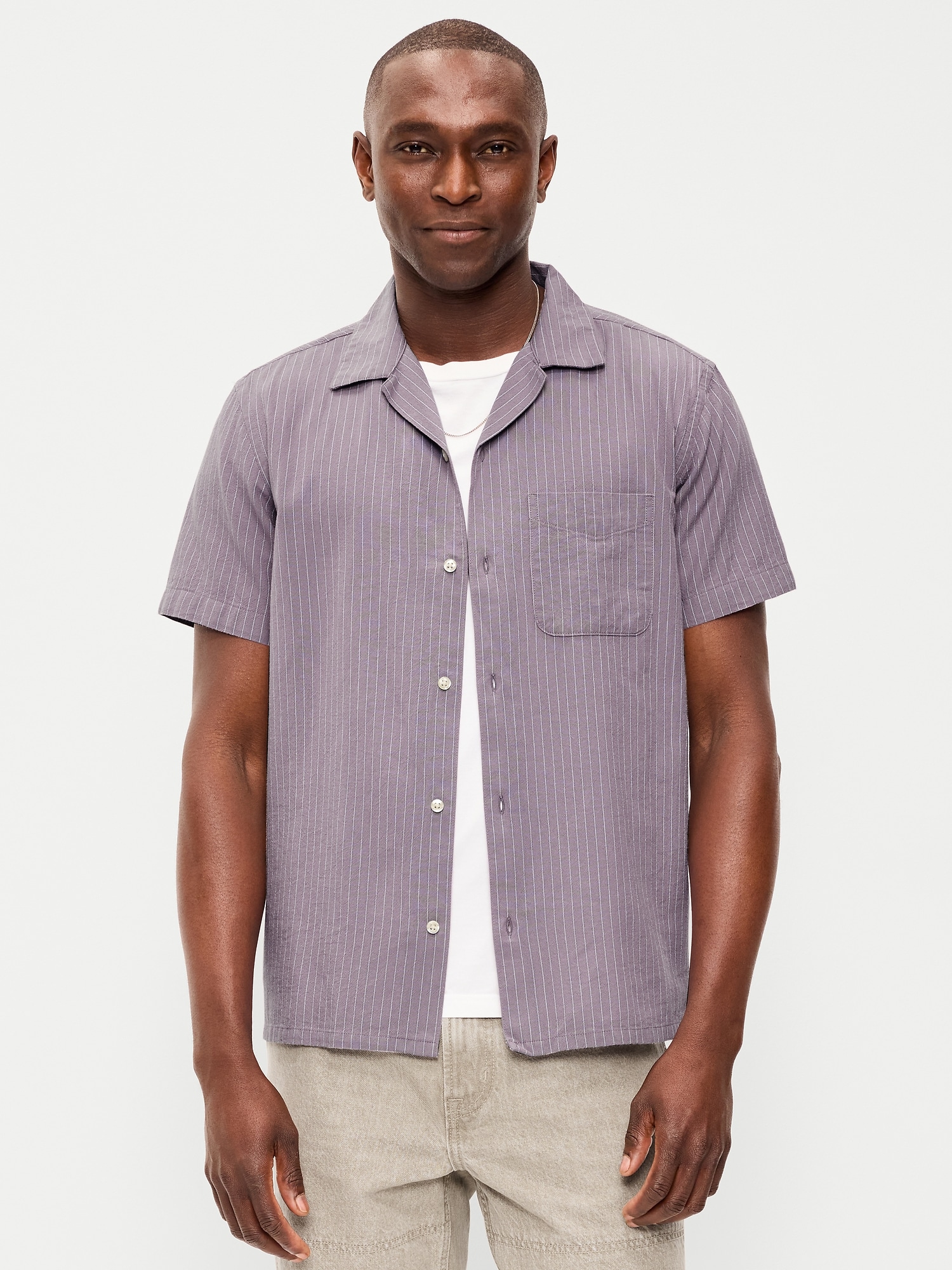 CHEMISE DE VACANCES RAYÉE À MANCHES COURTES