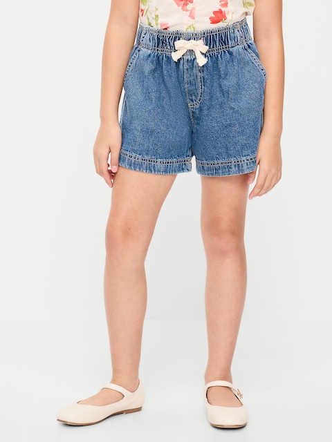 High-Waisted Pull-On Jean Shorts for Girls