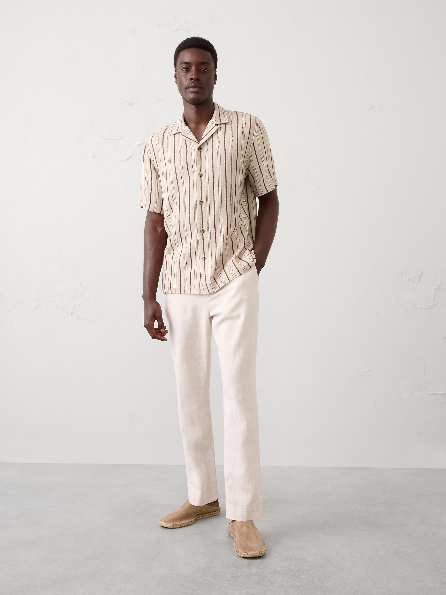 Standard-Fit Textured Resort Shirt