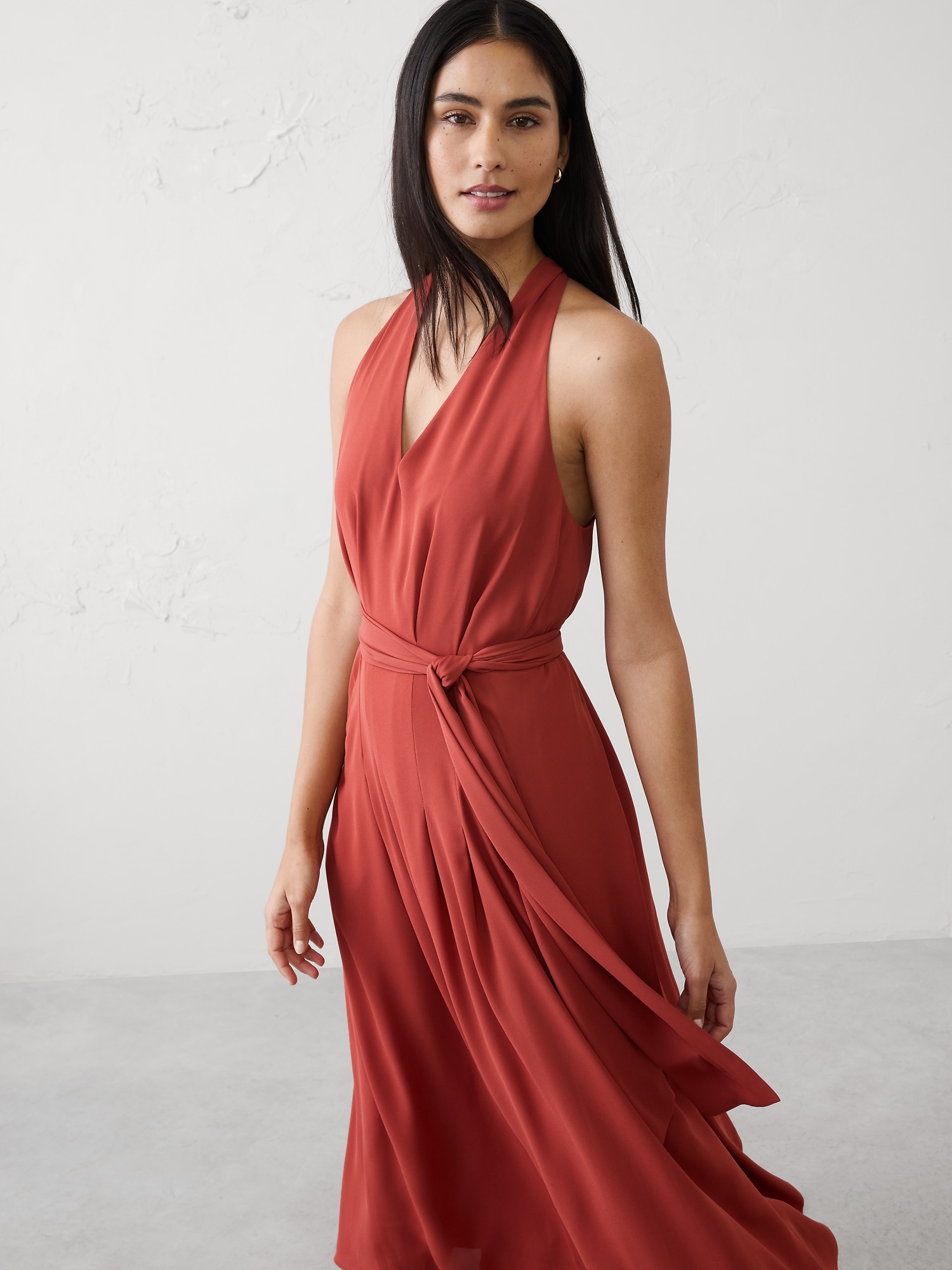 Tie-Waist Midi Dress