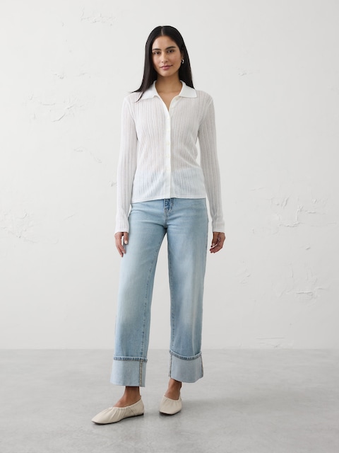 Sheer Cardigan Sweater