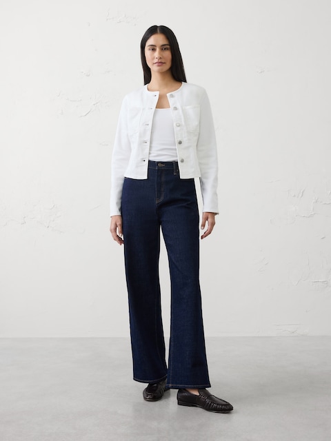 Denim Tailored Cropped Jacket