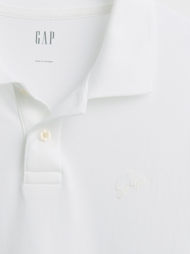 リラックスフィット ピケ クロップド ポロシャツ-3