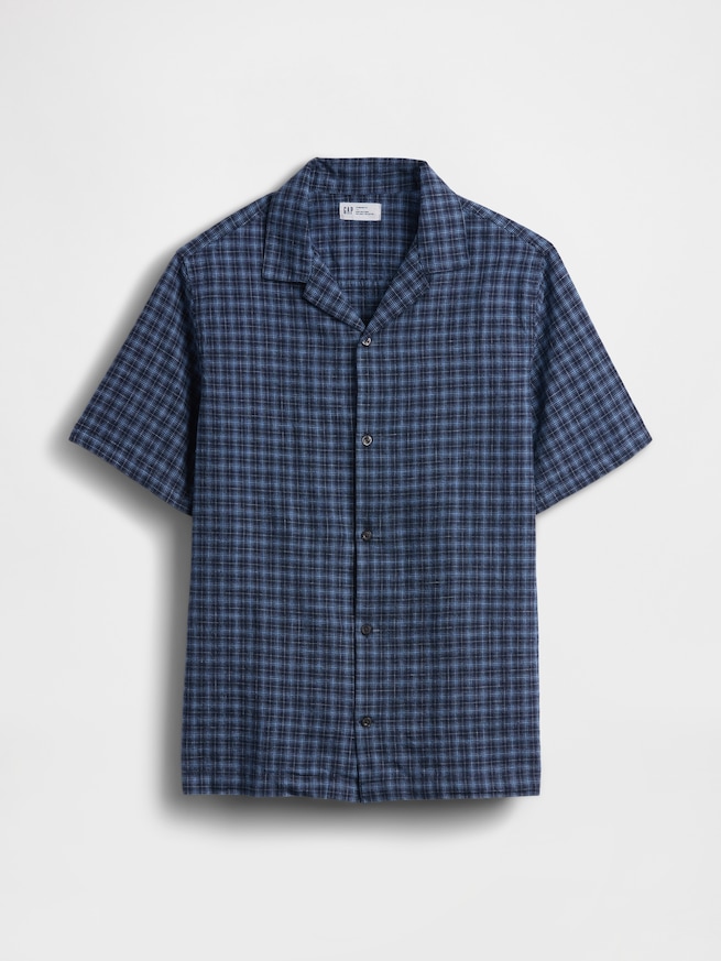 スタンダードフィット リネンブレンドバケーションシャツ-4