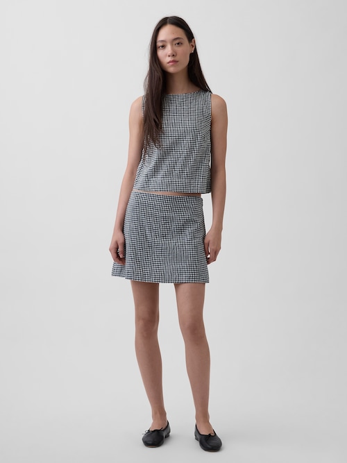 リネンブレンド ミニスカート・スコート