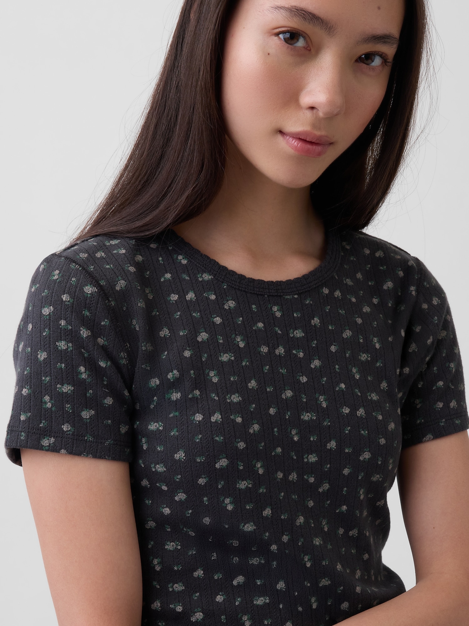 ポインテール クルーネックTシャツ-3